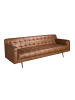 Angel Cerdá Chester-Sofa 6225 in Dunkelbraun / Dunkler Stahl
