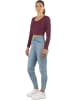 Janice 2 x Damen crop Langarmshirt Nerja in Burgund