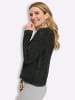 Sieh an! Strickjacke in schwarz-grau-meliert
