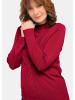 GOLDNER Strickpullover Stehkragenpullover im Zopfstrick in bordeaux