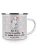 Mr. & Mrs. Panda Trinkbecher Super Ergotherapeutin mit Spruch in Grau Pastell