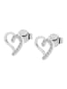 Adeliás Damen Ohrringe – Ohrstecker Herz aus 925 Silber mit Zirkonia in silber