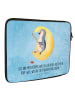 Mr. & Mrs. Panda Notebook Tasche Pinguin Mond mit Spruch in Eisblau