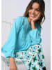 Alba Moda Bluse mit grafischer Stickerei in türkis