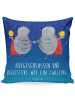 Mr. & Mrs. Panda 40x40 Kissen Sternzeichen Zwilling mit Spruch in Sternenhimmel Blau