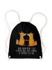 Mr. & Mrs. Panda Drawstring Bag Füchse Liebe mit Spruch in Schwarz