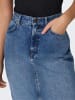 ONLY Maxi Jeans Rock mit Schlitz Stone Denim Wash in Blau