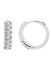 Adeliás Damen Ohrringe – Klappcreole aus 925 Silber mit Zirkonia in silber