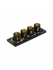 relaxdays Teelichthalter Set in Schwarz/ Gold - (B)33 x (H)7,5 x (T)11,5 cm