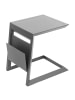 Hespéride Aluminium Tisch mit Zeitschriftenhalter ALLURE in Grau, 45 x 55 x 55 cm