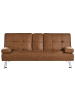 Beliani 3-Sitzer Sofa ROXEN in Braun/Silber - (W) 168 x (H) 77 x (L) 81 cm