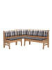 58 aufm Kessel ECKBANK Dede 146 x 186 x 89 Massivholz Buche lackiert/Grau/Karriert