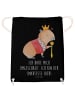 Mr. & Mrs. Panda Rucksack Stoff Capybara König mit Spruch in Schwarz