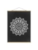 WALLART Stoffbild - Mandala Illustration Ornament weiß schwarz in Schwarz-Weiß