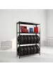 relaxdays Reifenregal in Schwarz - (B)120 x (H)180 x (T)40 cm