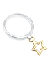 Elli Ring 925 Sterling Silber Sterne, Stern in Zweifarbig