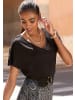 LASCANA Kurzarmshirt in schwarz