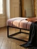 KADIMA DESIGN Sitzbank Samt 108x40x40 cm Flur Polsterbank mit Metallgestell in Rosa
