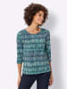 Sieh an! 3/4-Arm-Shirt in dunkelblau-smaragd-bedruckt