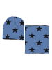 TupTam Unisex Kinder Beanie Mütze Schlauchschal Set in schwarz/blau