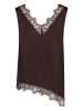 Zero  Satin-Bluse mit Spitzeneinsatz in Chocolate Plum