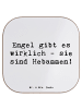 Mr. & Mrs. Panda Untersetzer Glas Spruch Hebamme Engel mit Spruch in Weiß