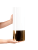 Beliani Blumenvase GELIDA in Weiß/Gold - (W) 13 x (H) 36 x (L) 13 cm