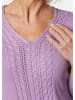 GOLDNER V-Pullover Superweicher V-Pullover in Leichtstrick in violett