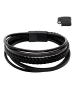 Steel_Art Herrenarmband Lederarmband Joris in Schwarz