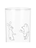 Mr. & Mrs. Panda Wasserglas Hase Igel mit Spruch in Transparent
