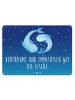 Mr. & Mrs. Panda Schild Sternzeichen Fische mit Spruch in Sternenhimmel Blau