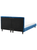 Beliani Doppelbett FITOU in Blau/Dunkler Holzfarbton - (W) 150 x (H) 87 x (L) 214 cm