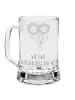 Mr. & Mrs. Panda Gravur Bierkrug Blume Sonnenblume mit Spruch in Transparent