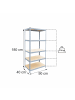 relaxdays Schwerlastregal in Grau/ Braun - (B)90 x (H)180 x (T)40 cm
