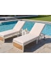 Beliani Gartenliege VERDELLO in Beige/Weiß/Braun - (W) 190 x (H) 42 x (L) 60 cm