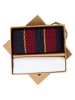 Finshley & Harding London Krawatte und Einstecktuch in marine bordeaux - 0001