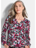 GOLDNER Kurzgröße:  Blusenshirt Druckshirt aus Viskose mit Rundhals in pink / gemustert