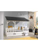 58 aufm Kessel HAUSBETT Kateena 214x174x105 aus MDF+Massivholz in Weiß/Schwarz