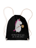Mr. & Mrs. Panda Gym Bag Einhorn Künstler mit Spruch in Schwarz