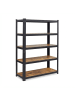 relaxdays Schwerlastregal in Schwarz/Braun - (B)100 x (H)180 x (T)30 cm