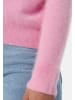 CASH-MERE.CH Brushed Pullover mit kurzem Stehkragen in Hell Pink