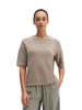 Marc O'Polo Kurzarm-Pullover loose in Stone Taupe Melange