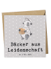 Mr. & Mrs. Panda Faltkarte Bäcker Leidenschaft mit Spruch in Grau Pastell