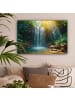 OnlyWow Leinwand Bilder Wasserfall Sonnenstrahlen
