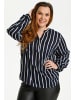 KAFFE curve Langarm-Bluse KCsida in Midnight / Chalk Stripe