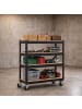 relaxdays Etagenwagen in Schwarz - (B)90 x (H)110 x (T)45 cm