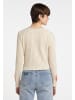 myMo Damen Pullover Mit Gehäkeltem Bund in Hellbeige
