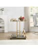 FineBuy Servierwagen in Gold / Glas / 68x43x84