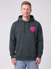 wat? Apparel Sweatshirt Pink Heart in India Ink Grey