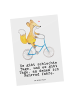 Mr. & Mrs. Panda Postkarte Fuchs Fahrrad fahren mit Spruch in Weiß